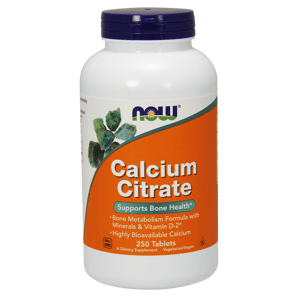 NOW® Foods NOW Calcium Citrate with minerals & Vitamin D-2 (vápnik s minerálmi a vitamínom D2), 250 tabliet