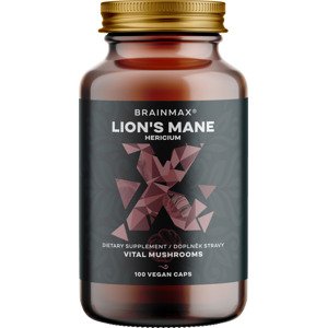BrainMax Lion's Mane (Hericium) extrakt, 500 mg, 100 rastlinných kapsúl Extrakt z plodnice korálovca ježatého