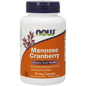 NOW® Foods NOW Mannose Cranberry, D-manóza + brusinka, 90 rostlinných kapslí