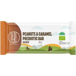 BrainMax Pure Prebiotic Bar, Peanuts & Caramel, proteinová tyčinka s vlákninou, BIO, 60 g *SK-BIO-001 certifikát