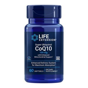 Life Extension Super Ubiquinol CoQ10 with Enhanced Mitochondrial Support, koenzym Q10, 100 mg, 60 softgelových kapslí Výživový doplnok