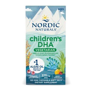 Nordic Naturals Children's DHA, Omega 3 pro děti - příchuť lesní plody, 375 mg, 120 žvýkacích sofgelových kapslí Výživový doplnok