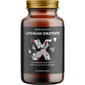 BrainMax Lithium orotate, 60 rostlinných kapslí Prírodná látka s upokojujúcimi účinkami, podpora kvalitného hlbokého spánku, doplnok stravy