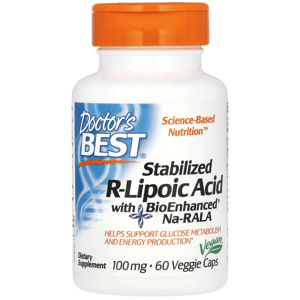 Doctor's Best Stabilizovaná R-lipoová kyselina s BioEnhanced Na-RALA, 100 mg, 60 vegetariánských kapslí Výživový doplnok