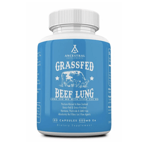 Ancestral Supplements, Grass-fed Beef Lung, Hovězí plíce v Grass-fed kvalitě, 180 kapslí Výživový doplnok