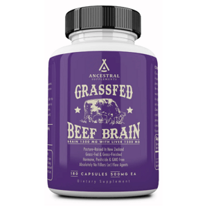 Ancestral Supplements, Grass-fed Beef Brain, hovězí mozek, 180 kapslí, 30 dávek Výživový doplnok