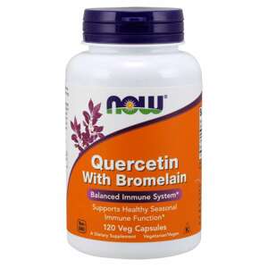 NOW® Foods NOW Quercetin & Bromelain, Kvercetín 800 mg, 120 rastlinných kapsúl