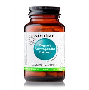 Viridian Ashwagandha Extract 60 kapsúl Organic (indický ženšen) *CZ-BIO-001 certifikát
