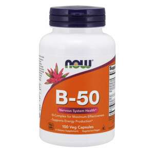 NOW® Foods NOW Vitamin B-50 Complex, 100 rastlinných kapsúl