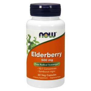 NOW® Foods NOW Elderberry (Baza), 500 mg, 60 rastlinných kapsúl