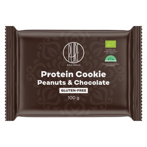 BrainMax Pure Protein Cookie, Arašidy & Čokoláda, BIO, 100 g Proteinová sušenka s hořkou čokoládou a arašídy / *CZ-BIO-001 certifikát