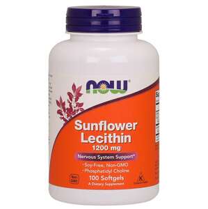 NOW® Foods NOW Sunflower Lecithin (slnečnicový lecitín), 1200 mg, 100 softgélových kapsúl